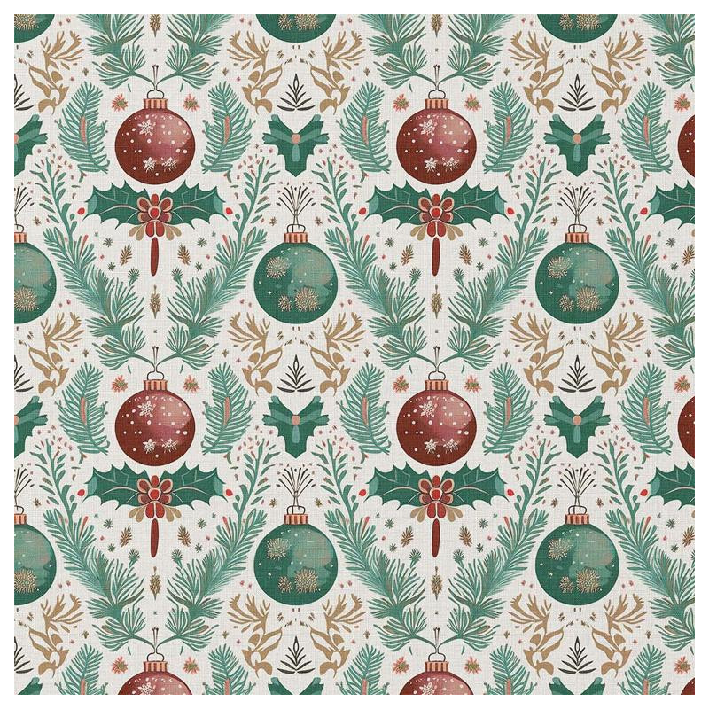Printed Cotton BOLZANO White / Green